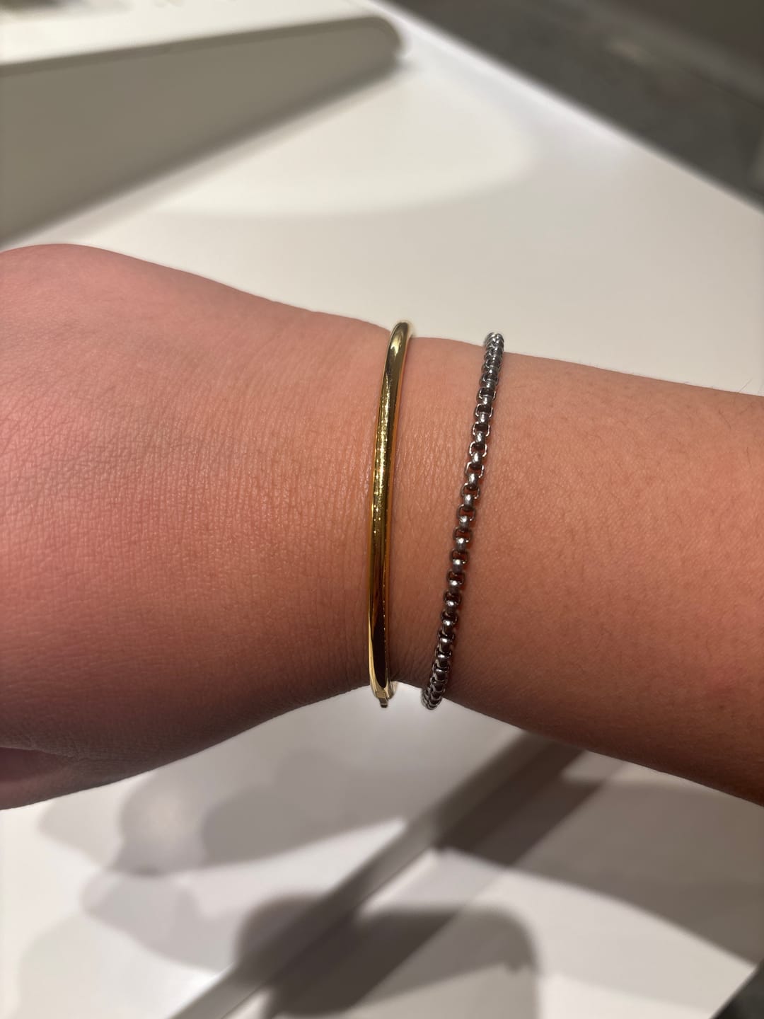 Customer photo review of Everyday Stackable Halo Bangle