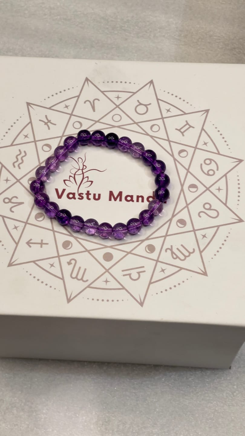 Customer photo review of Natural Amethyst Crystal Bracelet – Vastu Remedy for Peace & Spiritual Growth | 8mm Beads