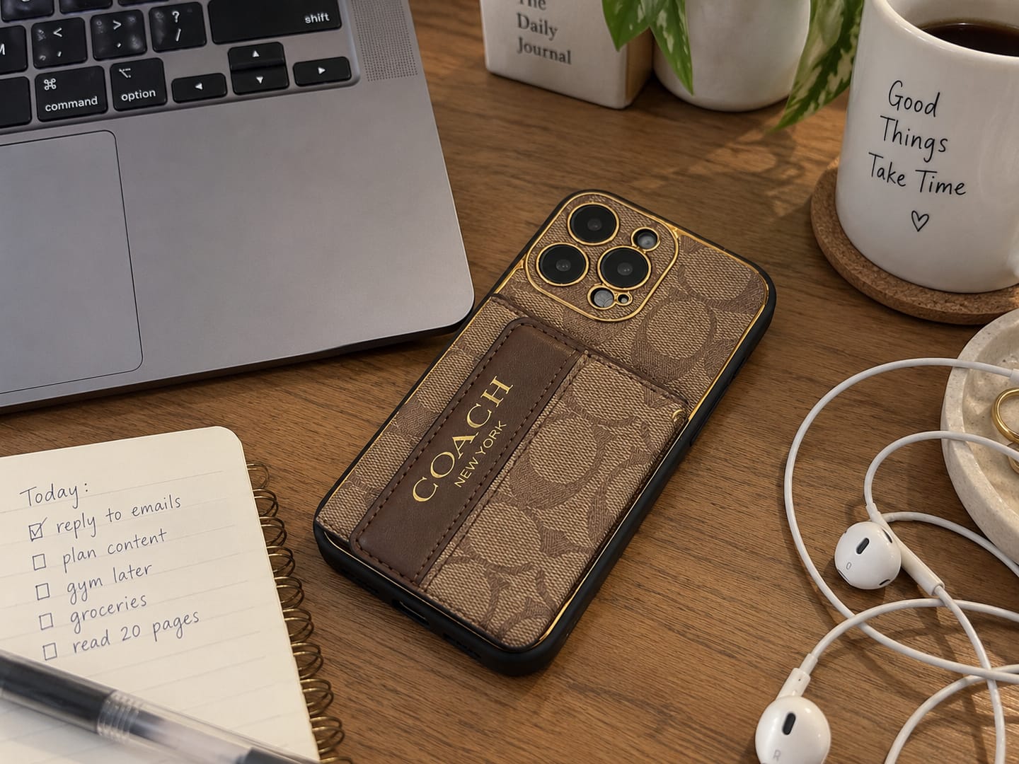 Customer photo review of Brown Monogram Crossbody iPhone Case with Card Pocket