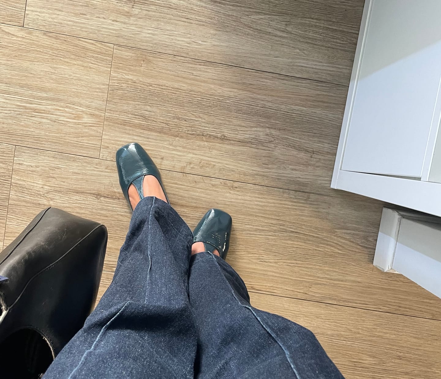 Customer photo review of Totò Navy ballerina t-strap in naplak blu navy tacco 3 artigianale marchigiana