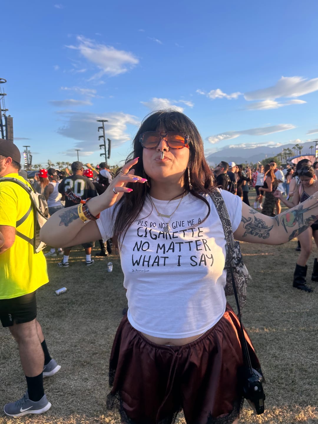Customer photo review of cigarette baby tee