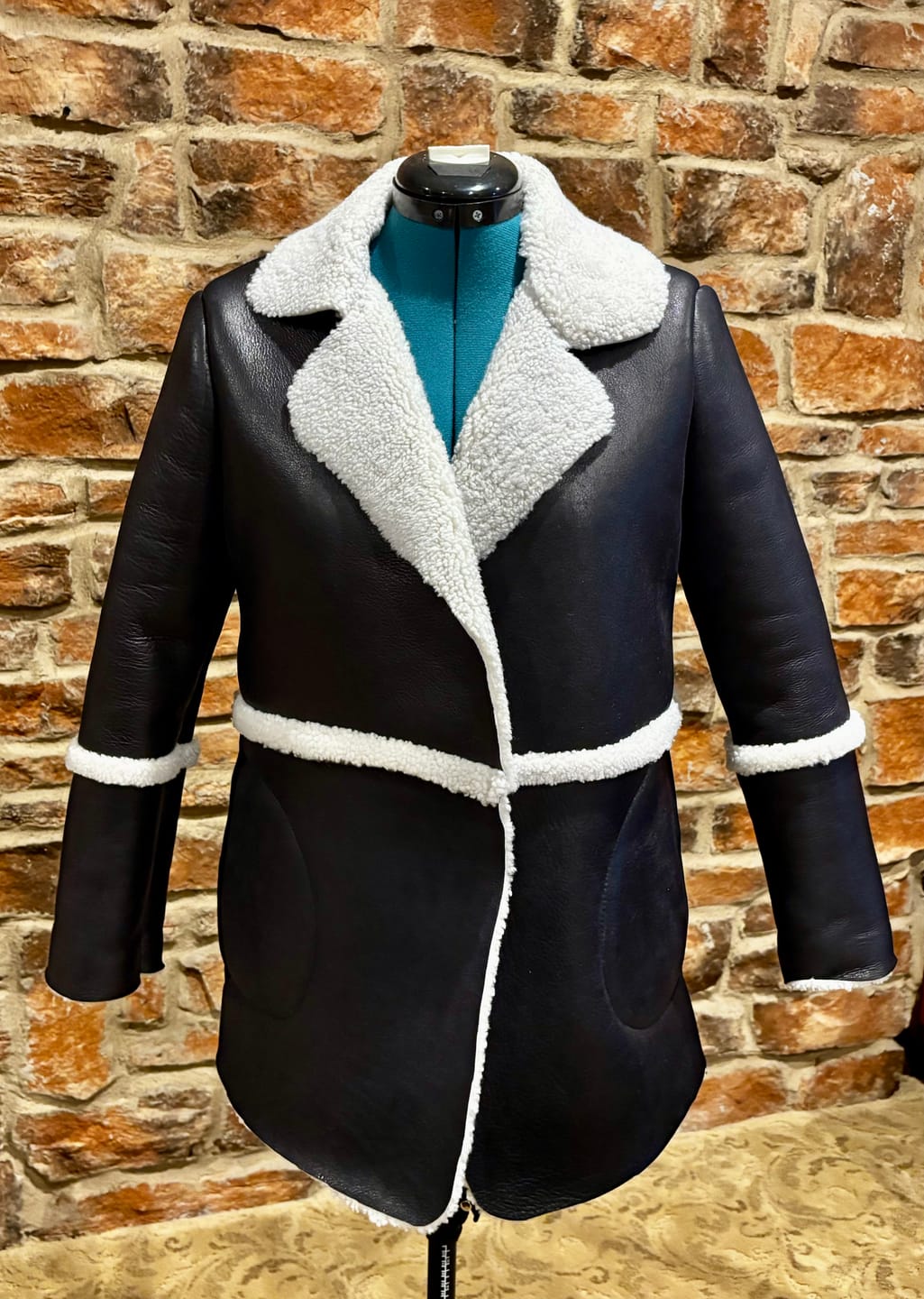 Customer photo review of Sports Shearling with Matte Leather Back | Ships in 2 weeks