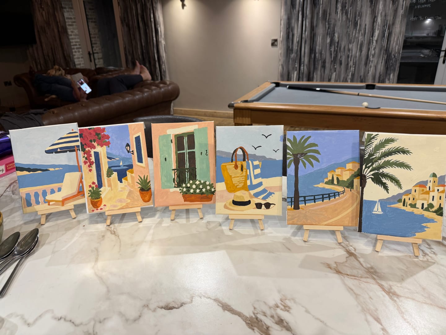 Customer photo review of 6 Mini Paintings - Beach Essentials Set