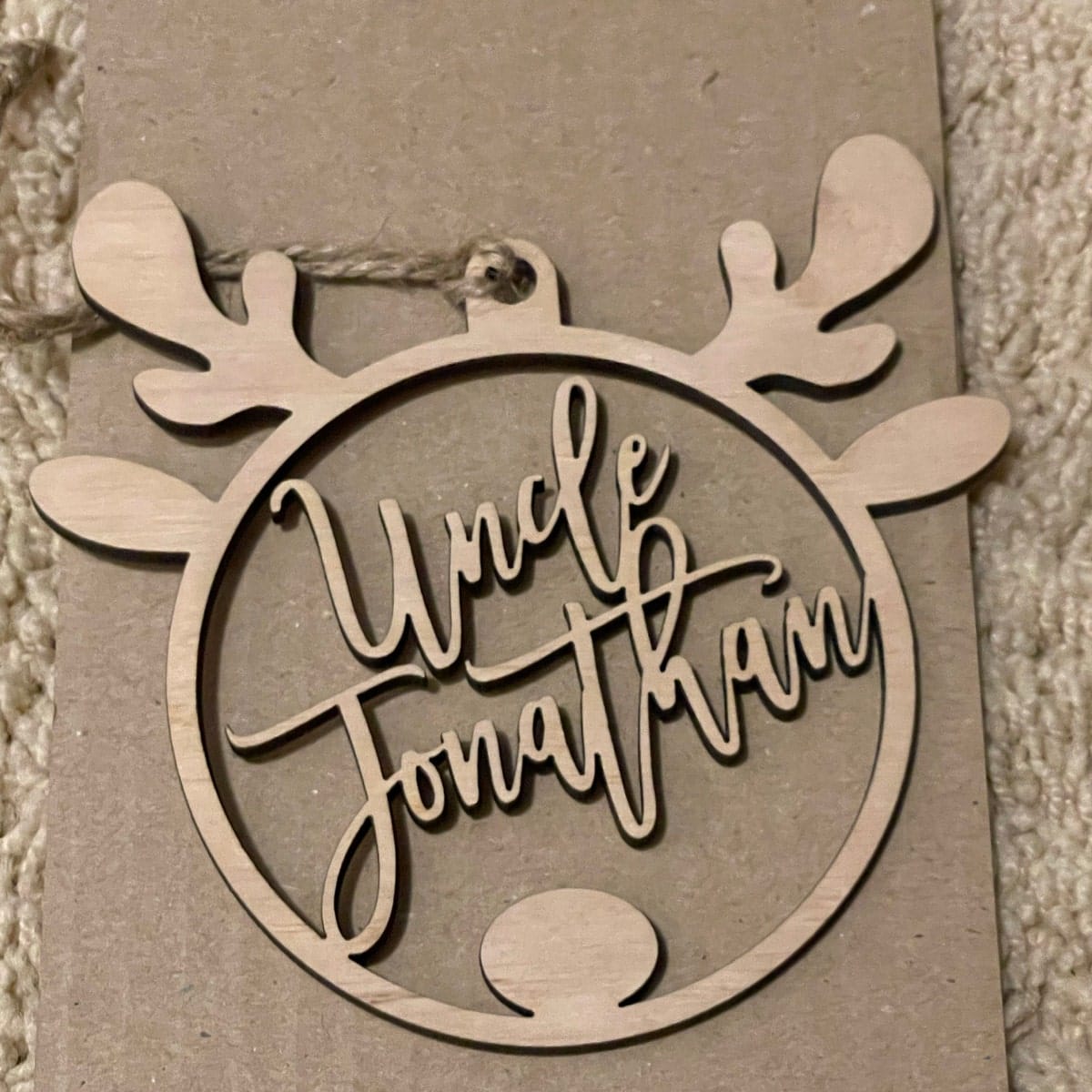 Customer photo review of Personalized Wooden Christmas Ornaments