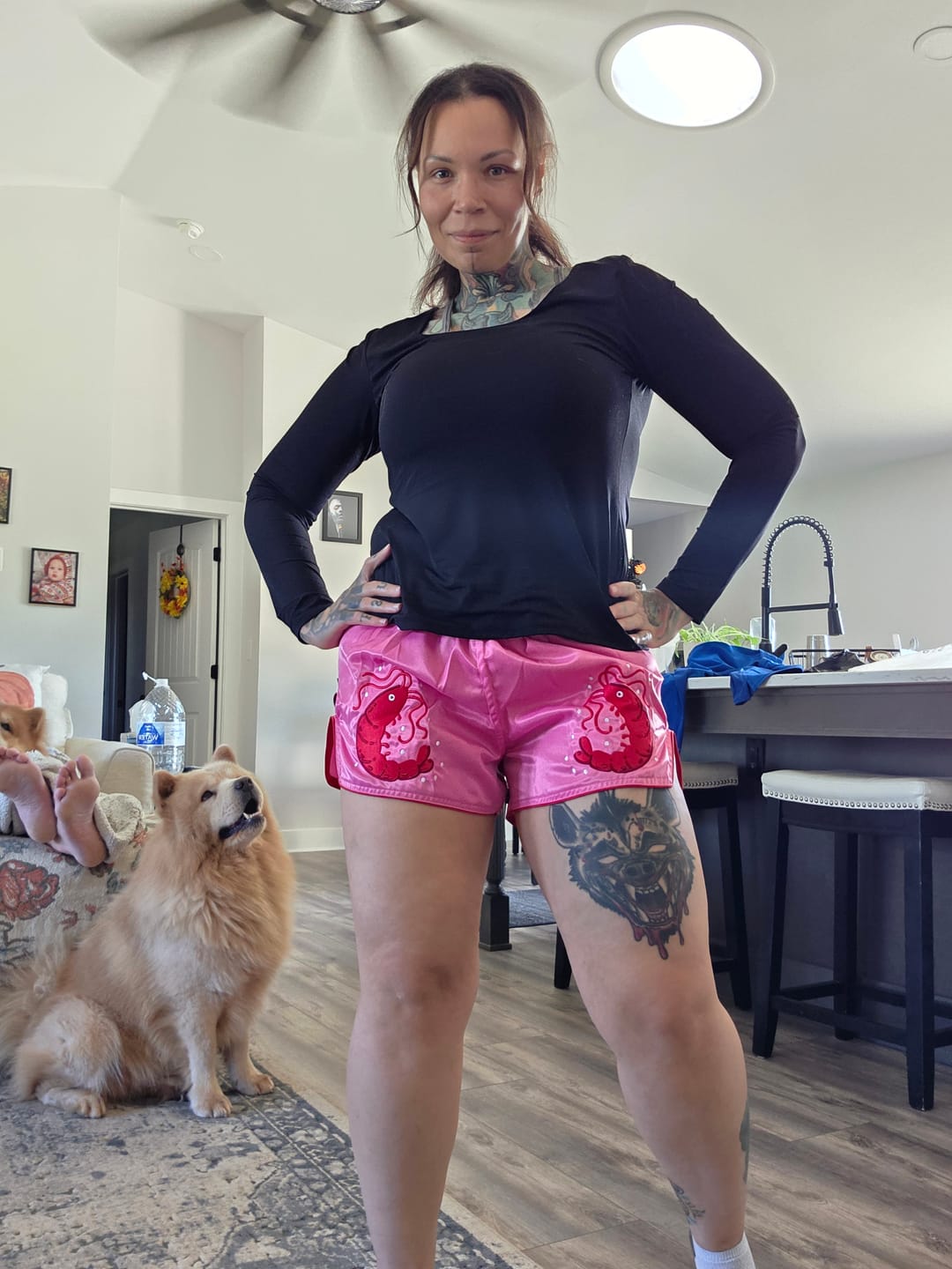 Customer photo review of Shrimp Muay Thai Shorts