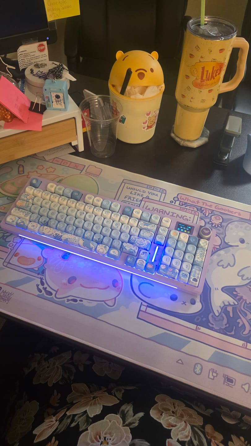 Customer photo review of Virtual Sea Pet Desk Mat!