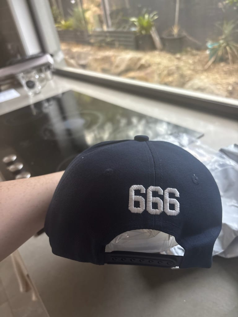 Customer photo review of Custom Navy 3D Puff Embroidery Flat Embroidery Casual Sport Baseball Cap