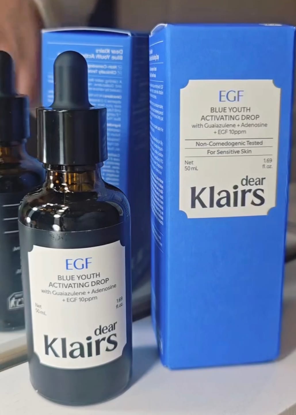 Customer photo review of EGF Blue Youth Activating Drop | EGF Peptide Serum