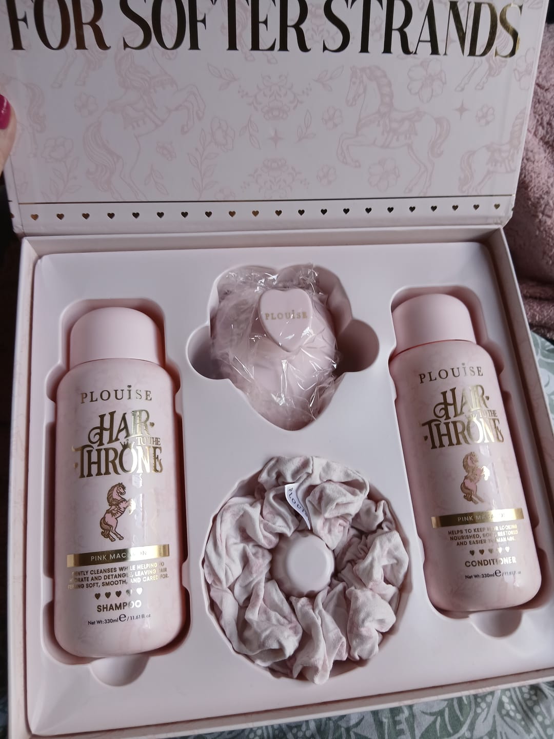 Customer photo review of Hair To The Throne Pink Macaron Hair Care Set