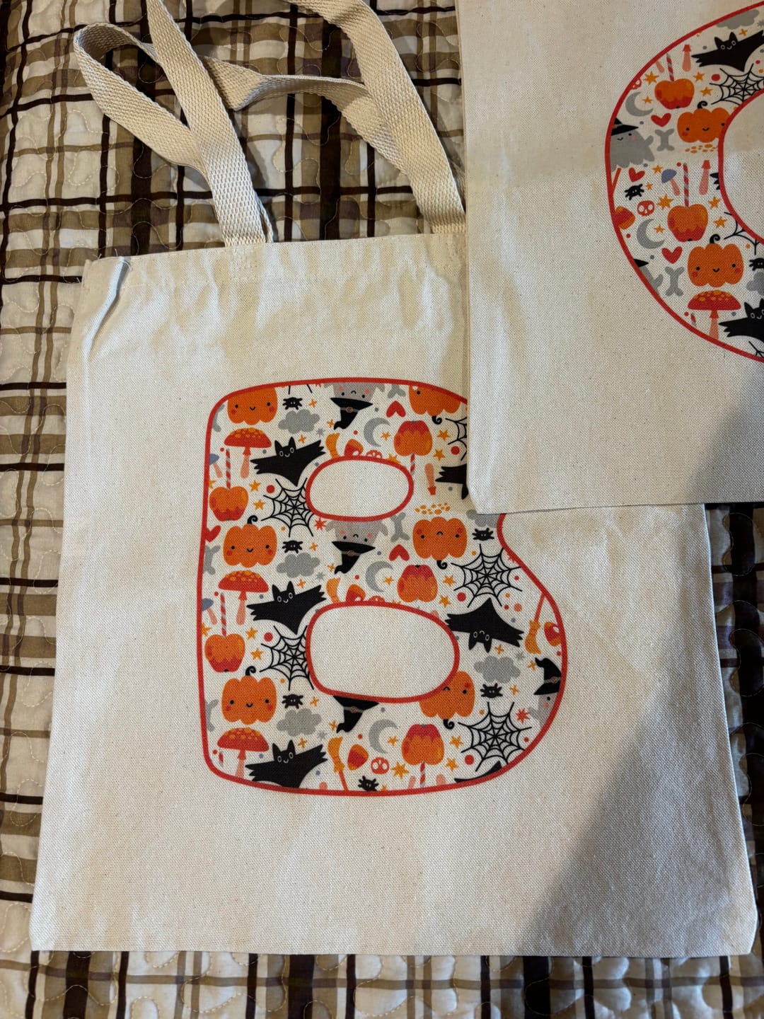 Customer photo review of Halloween Letter Totes