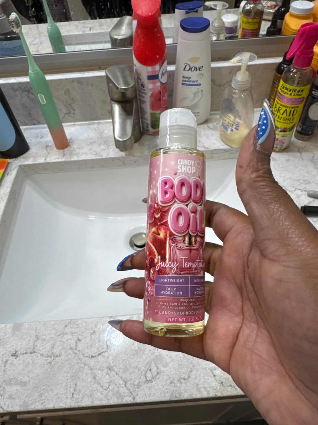 Customer photo review of Juicy Temptation Body Oil