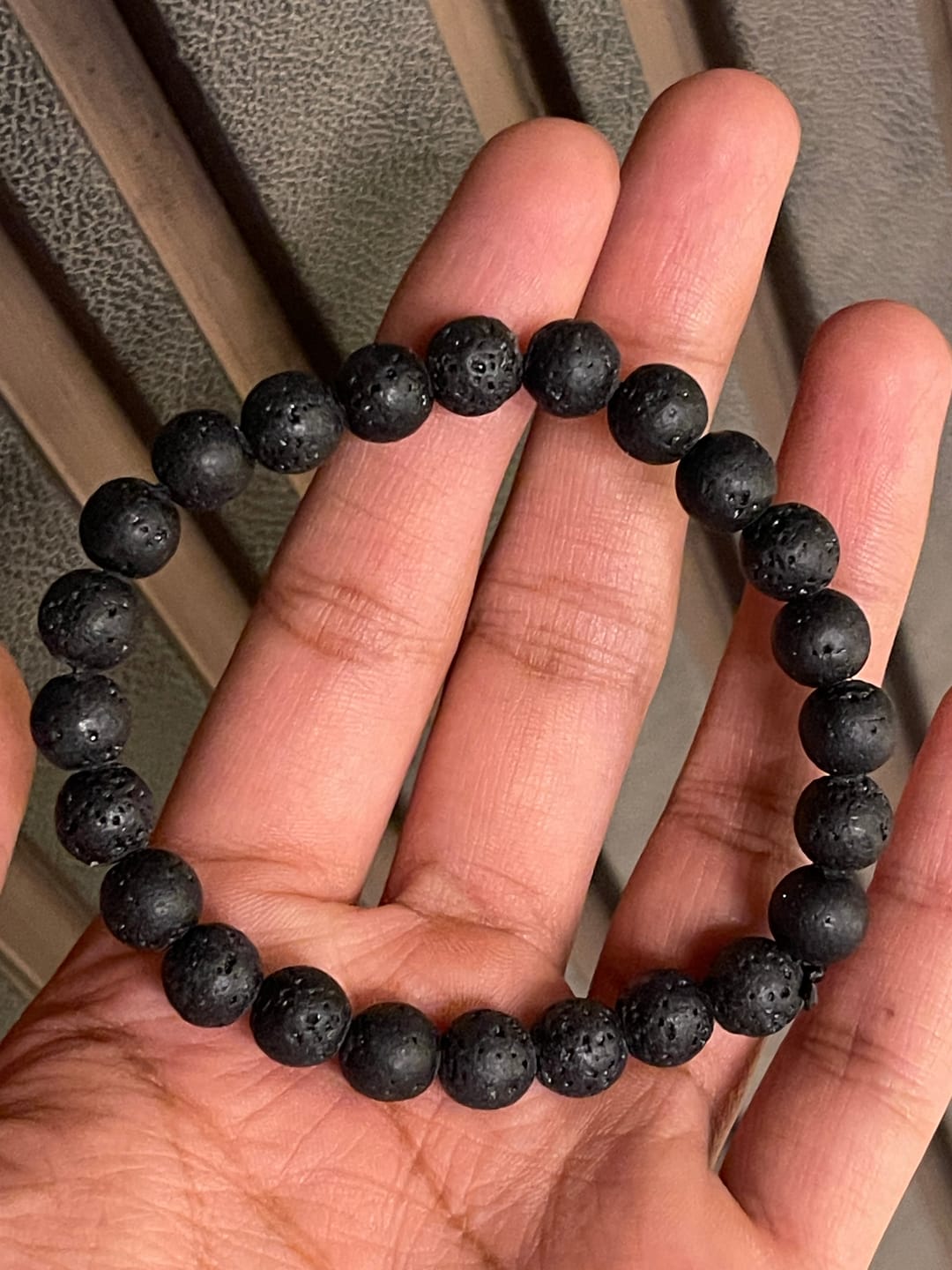 Customer photo review of Natural Volcanic Lava Bracelet | Vastu Remedy for Rebirth, Energy & Emotional Balance | 8 mm Beads