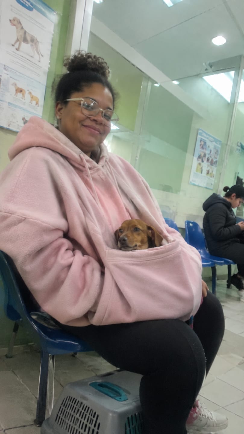 Customer photo review of The Joey Hoodie™ – for Small Dogs & Cats