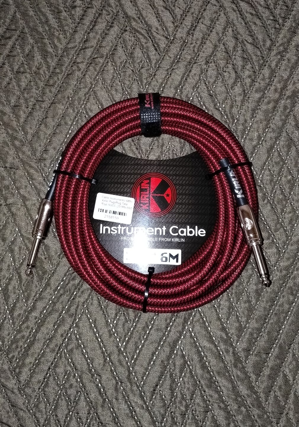 Customer photo review of Cable Instrumento 6Mts Kirlin Plug/Plug Tela Rojo IWCC-201PN-6RD