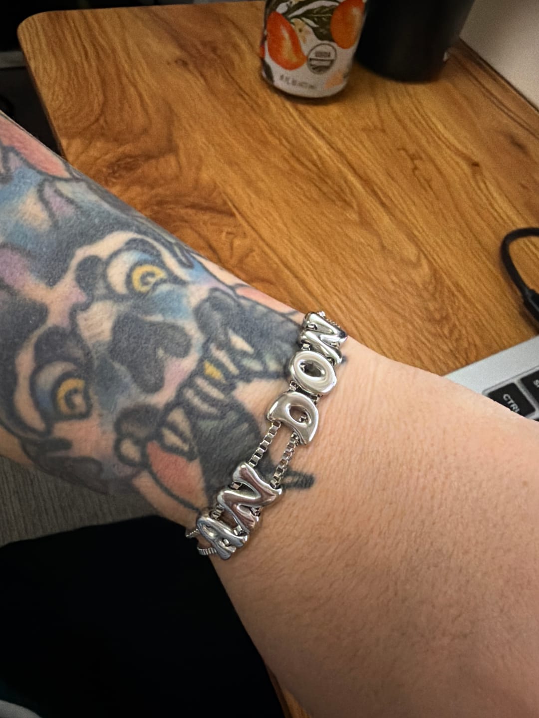 Customer photo review of Bubble Letter Bracelet