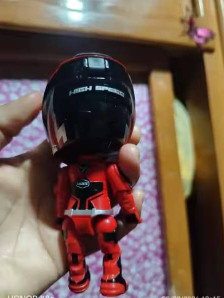 Customer photo review of Mini Helmet That Transforms Into a Rider