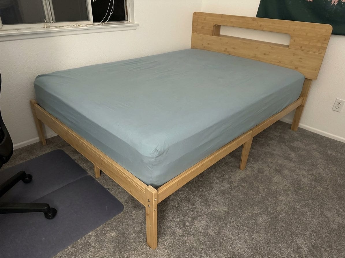 Customer photo review of Hollow - Natural Bamboo Platform Bed Frame