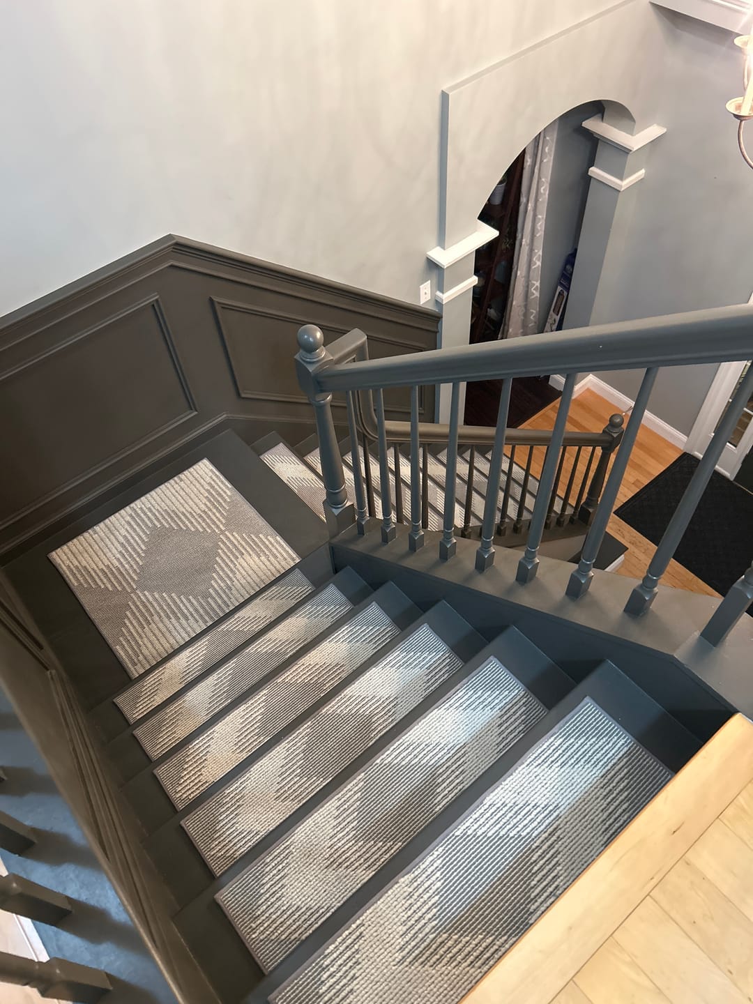 Customer photo review of Textured Non-Slip Stair Treads - Gray