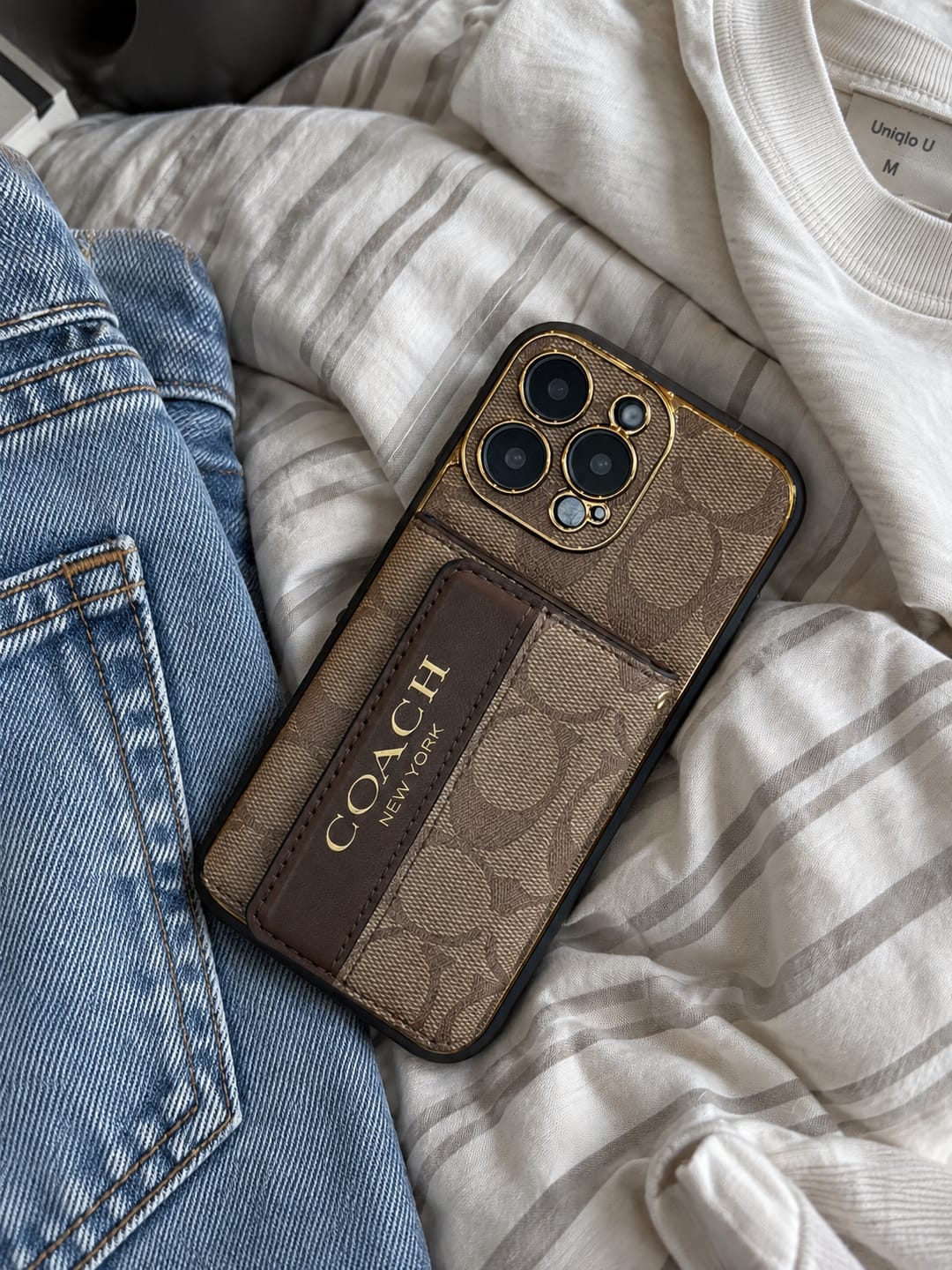 Customer photo review of Brown Monogram Crossbody iPhone Case with Card Pocket