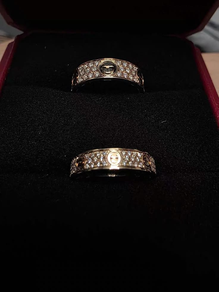 Customer photo review of Classic Love 3 Row Pavé Band Ring