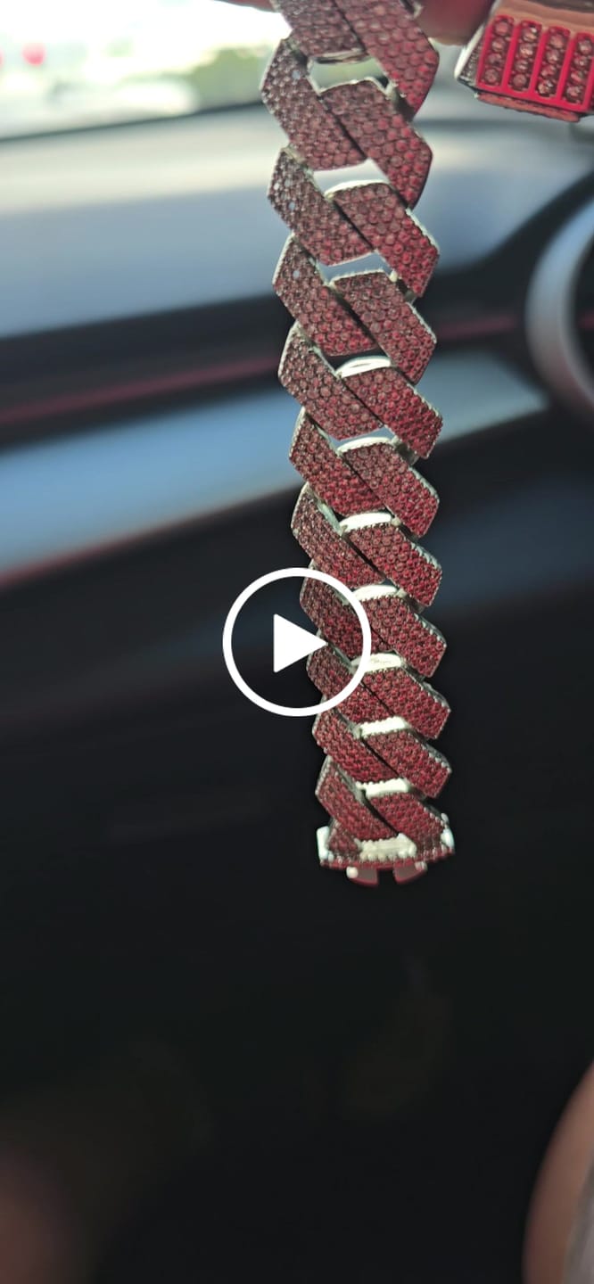 Customer video review of 20mm Iced Out Cuban Prong Bracelet
