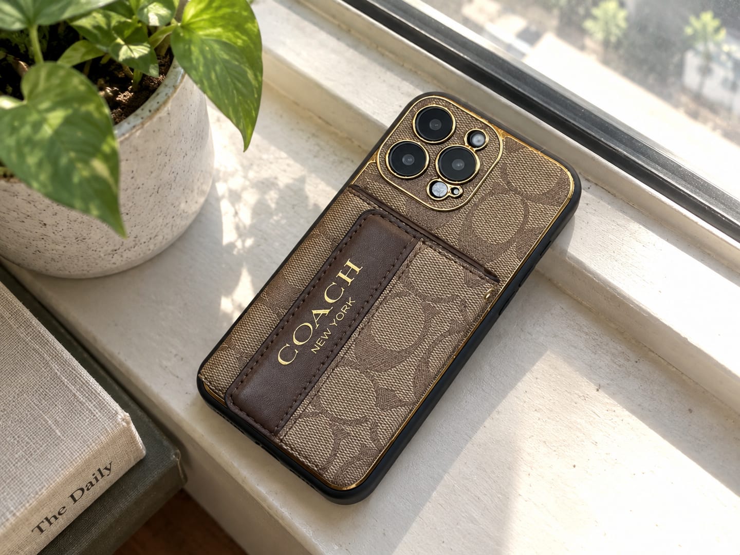 Customer photo review of Brown Monogram Crossbody iPhone Case with Card Pocket