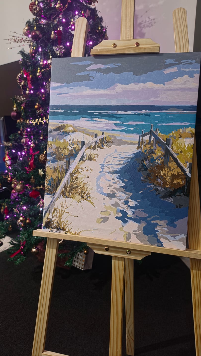 Customer photo review of Road to the Beach | Paint by Number
