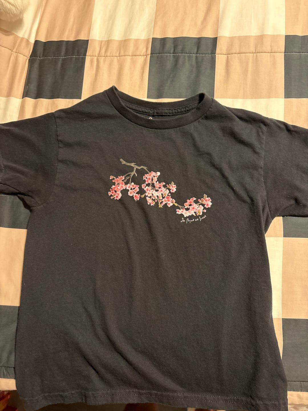 Customer photo review of cherry blossom baby tee