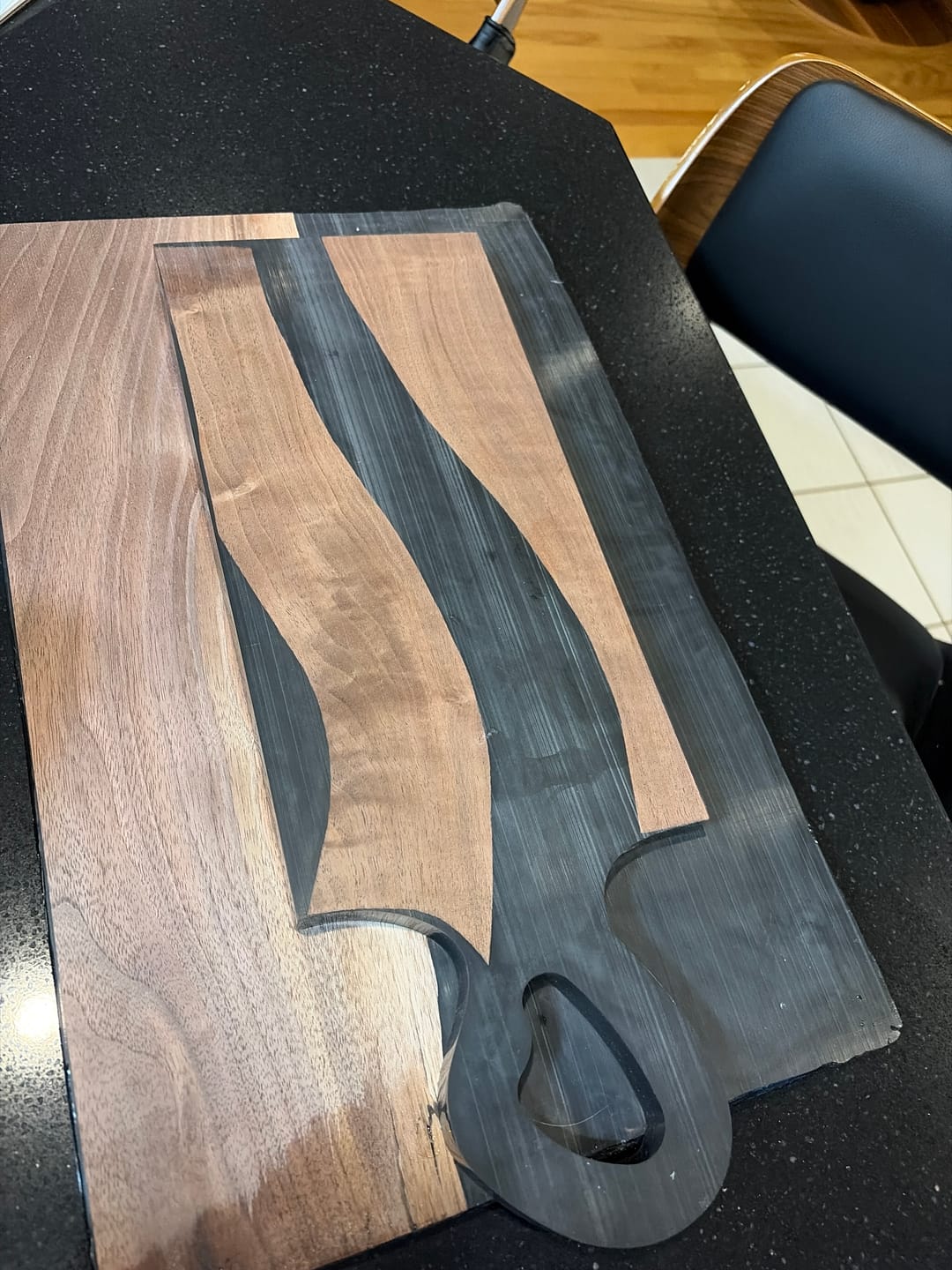 Customer photo review of 18x6.5x1" Small Organic Handle Charcuterie Board Silicone Mold