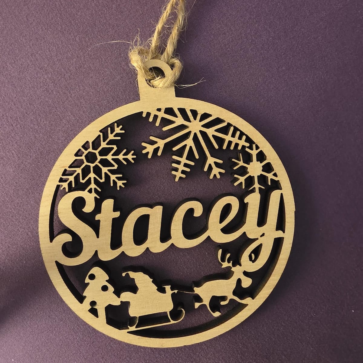 Customer photo review of Personalized Wooden Christmas Ornaments