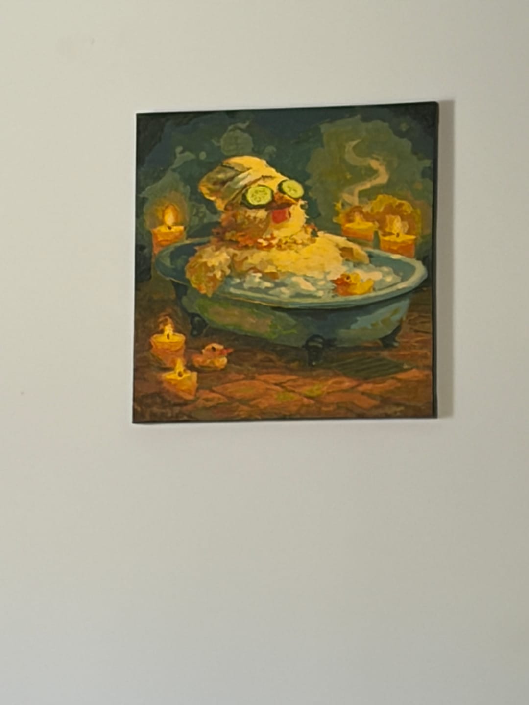 Customer photo review of Chill Chicken in a Bathtub (Paint by Numbers)
