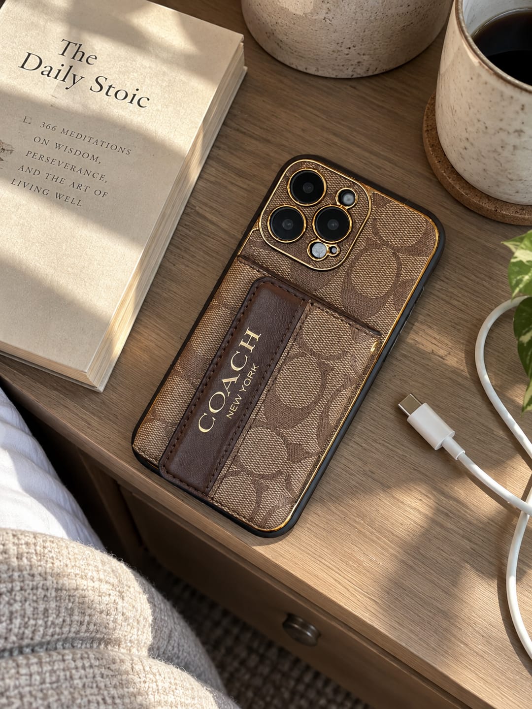 Customer photo review of Brown Monogram Crossbody iPhone Case with Card Pocket