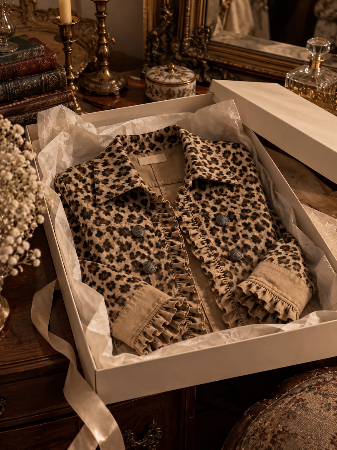 Customer photo review of Chaqueta Leopardo Degradado con Volantes