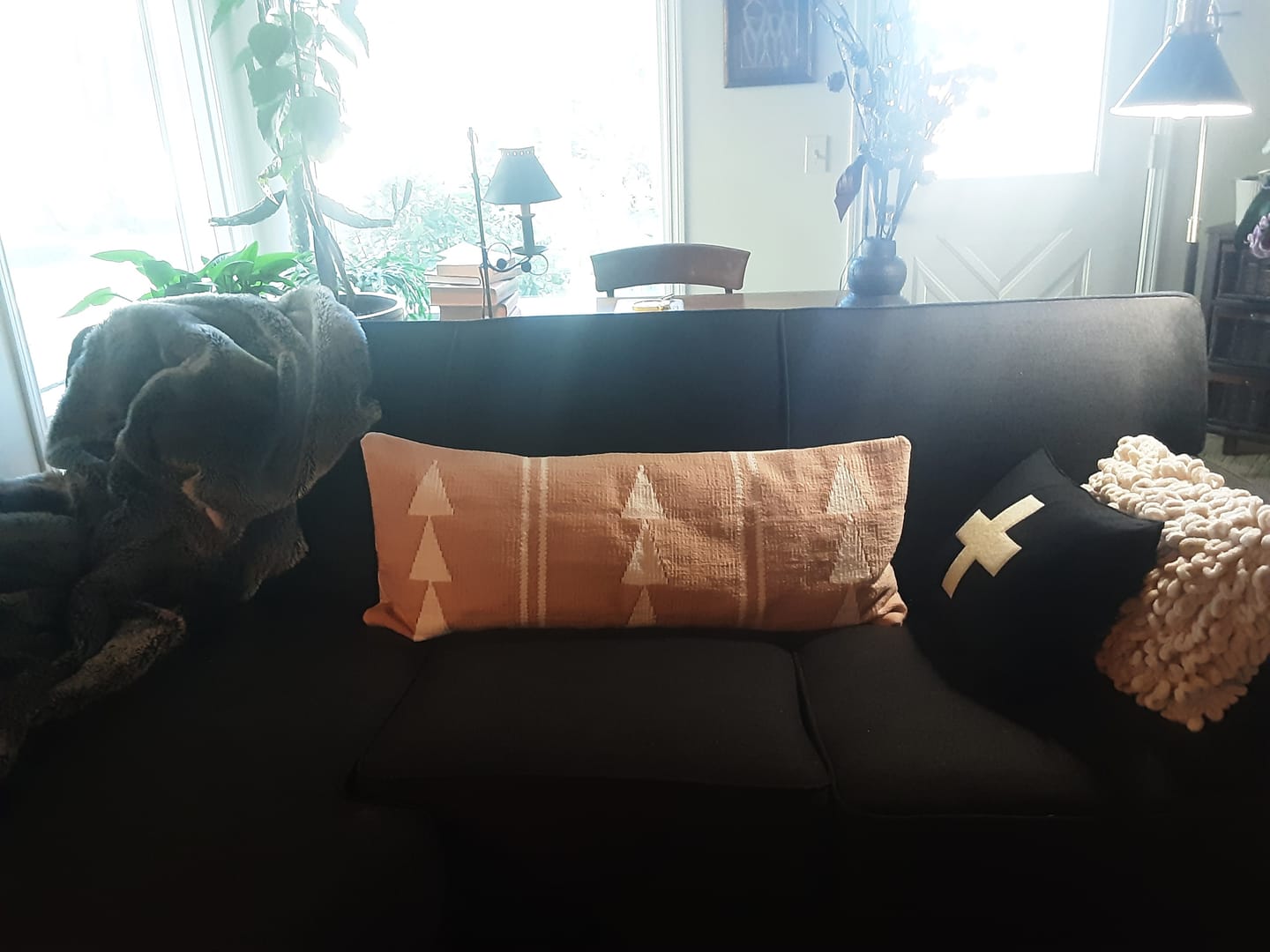 Customer photo review of Pink Malika Extra Long Lumbar Pillow