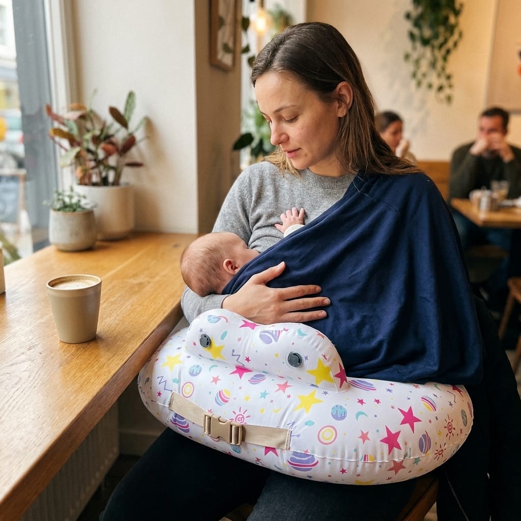 Customer photo review of Wearable Nursing Pillow for Back & Arm Relief
