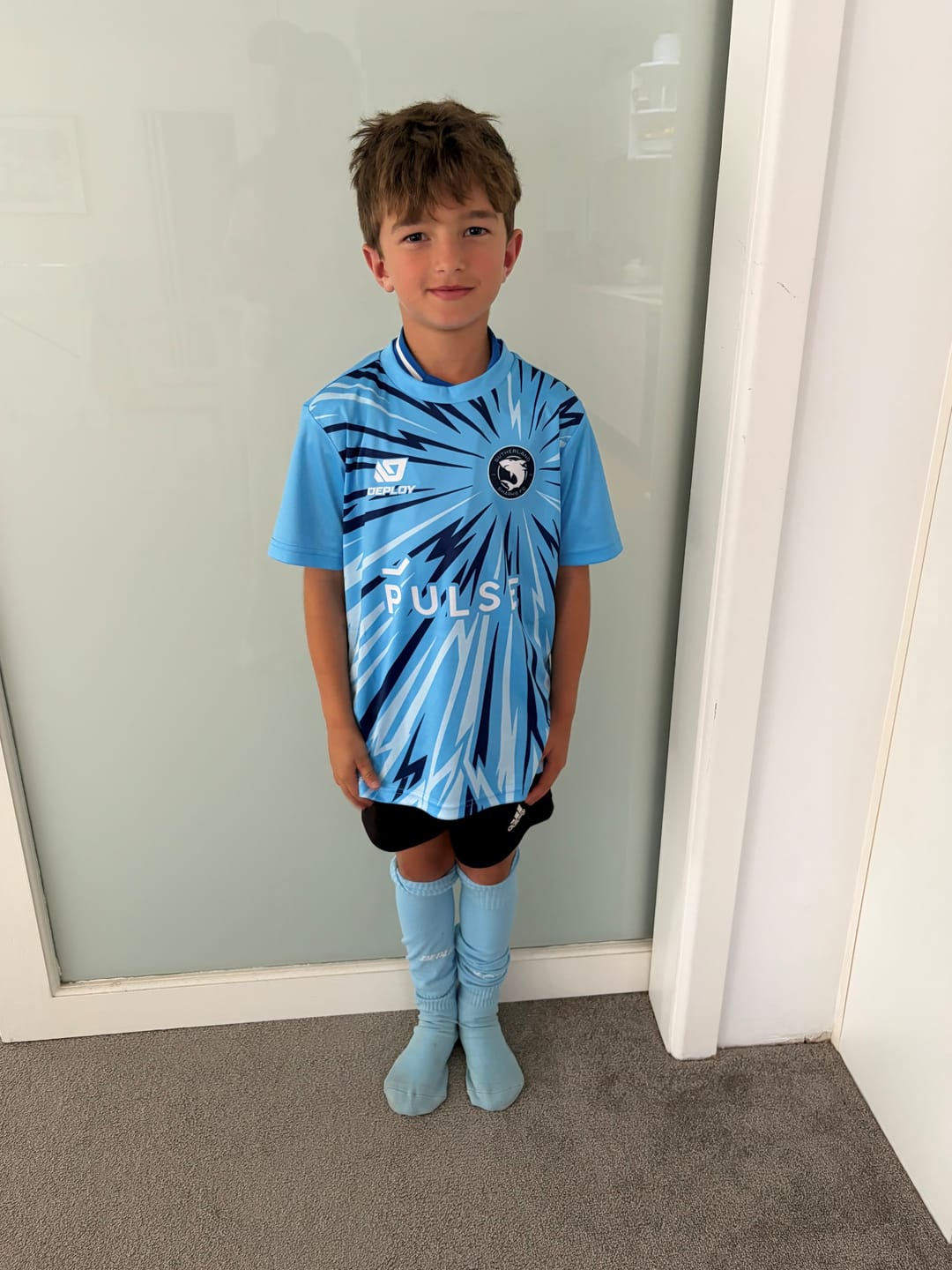 Customer photo review of SUTHERLAND SHARKS SUMMER - BURST - SKY BLUE