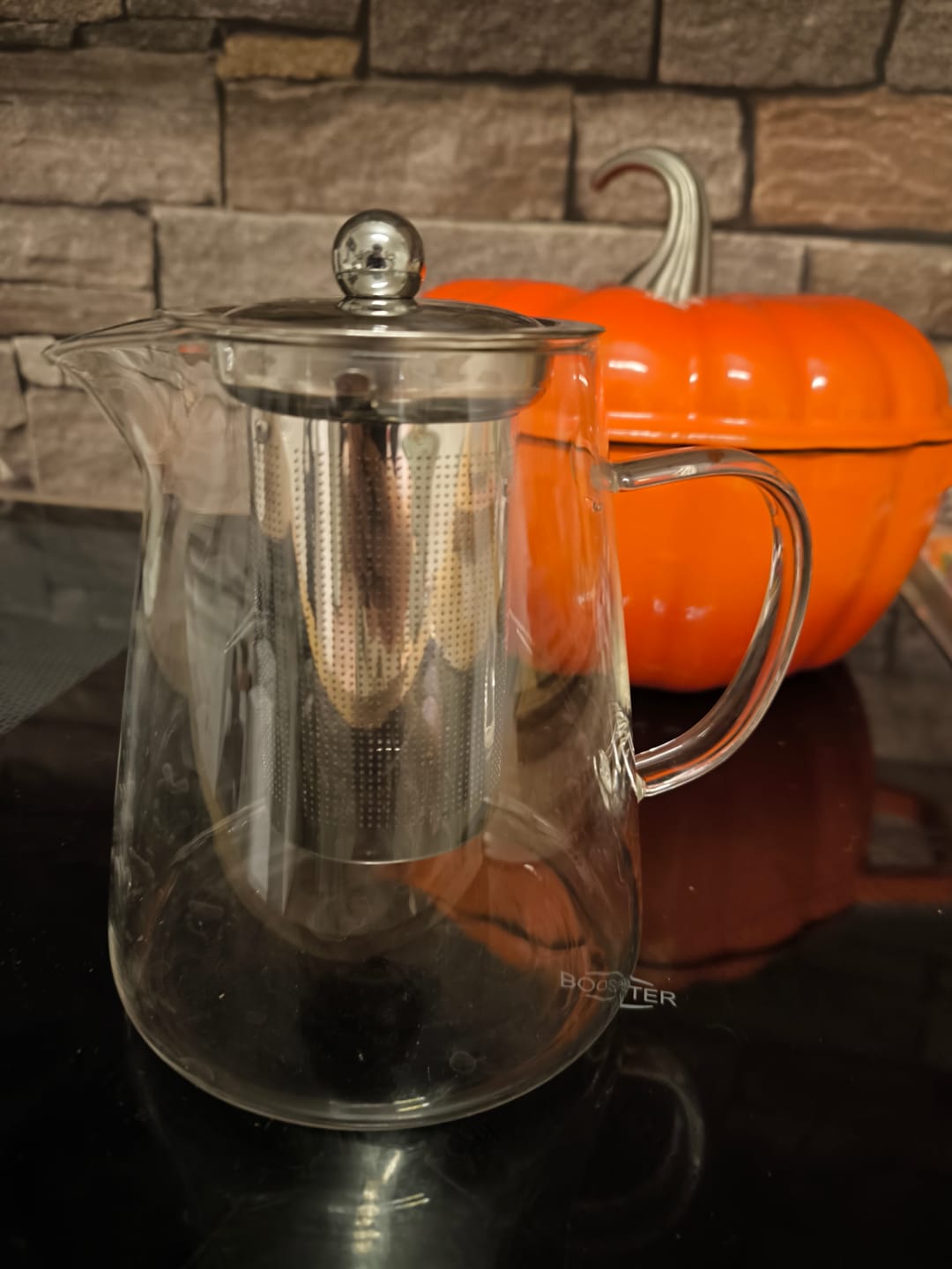 Customer photo review of Filigrane Glas-Teekanne mit Edelstahlsieb - Extra fein