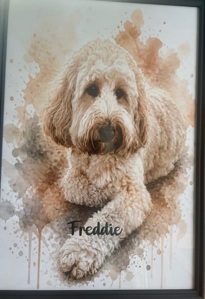 Customer photo review of Personalised Poster - Watercolour Realistic Portrait