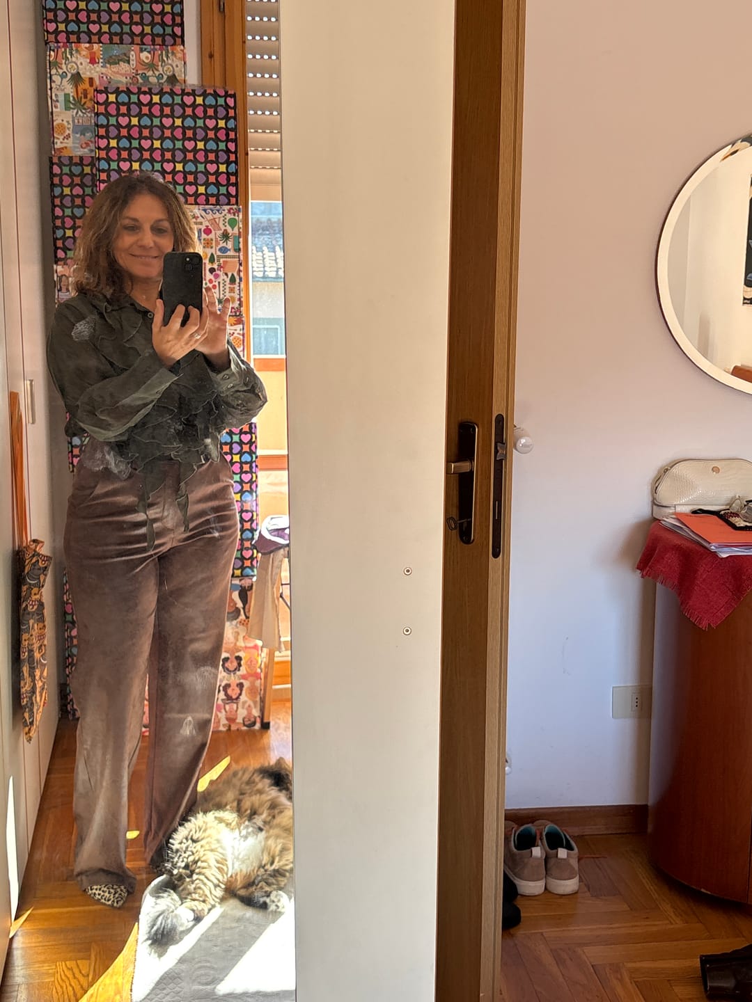 Customer photo review of PANTALONE BRUNO TESTA DI MORO
