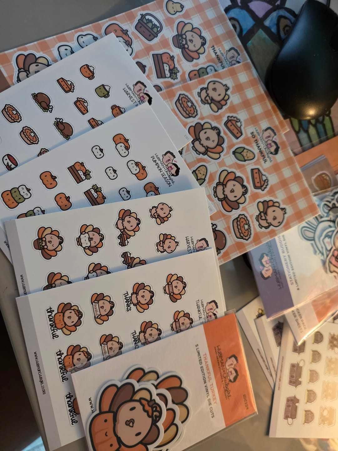 Customer photo review of Thankful Turkey Sticker Set