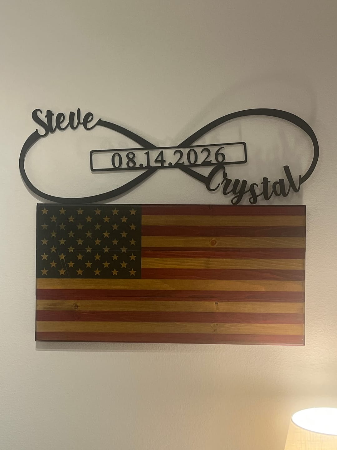 Customer photo review of Infinity Sign- bedroom wall decor for couples, anniversary and wedding, eternity symbol