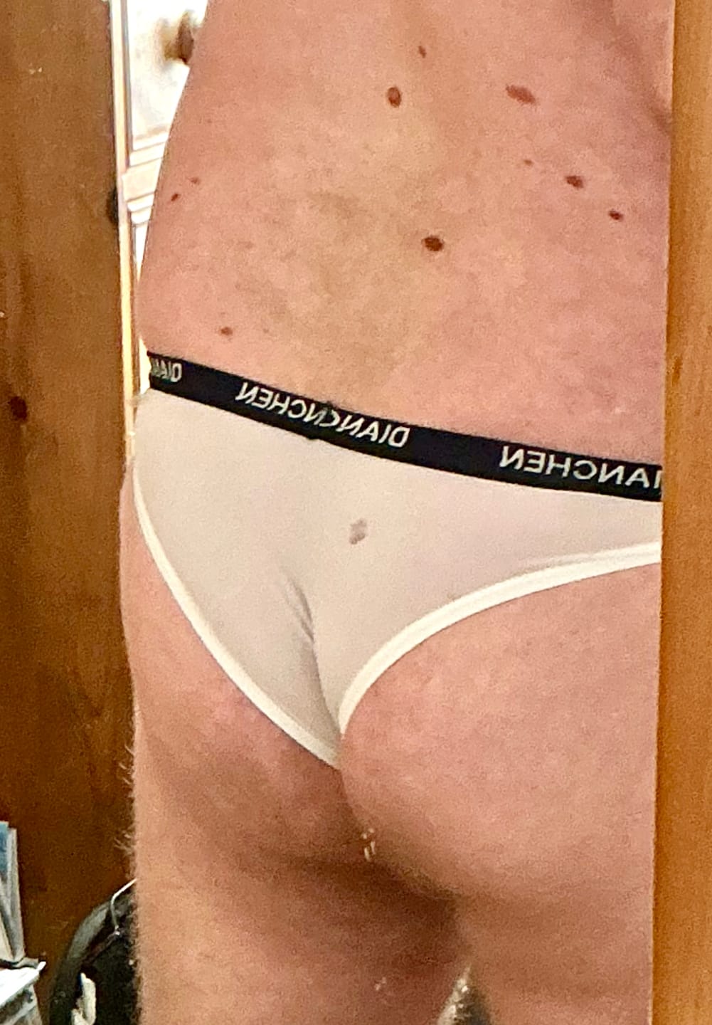 Customer photo review of 4 Pack Men's Sexy Comfortable Ice Silk Breathable Thong