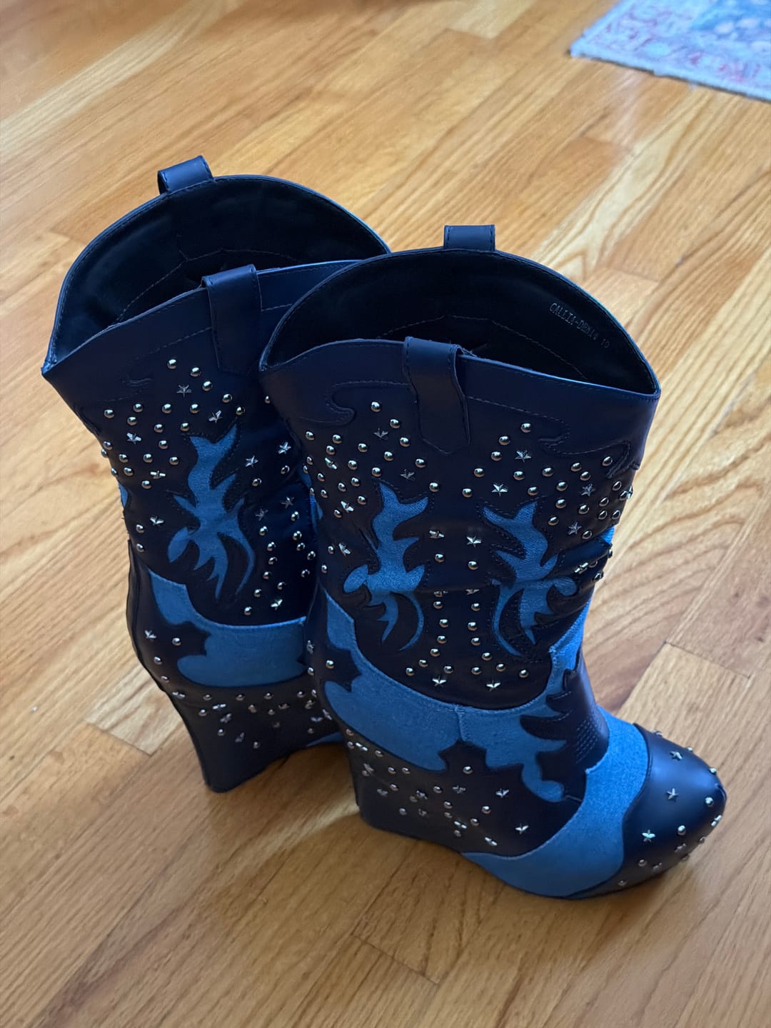 Customer photo review of CALLIA-DENIM WEDGE BOOTIE