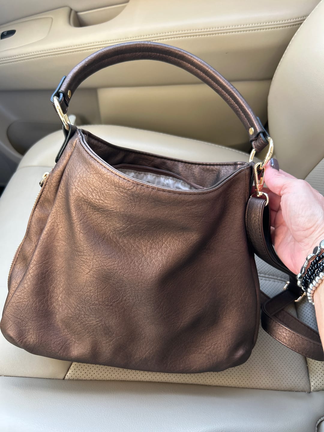 Customer photo review of Amari Vegan Satchel