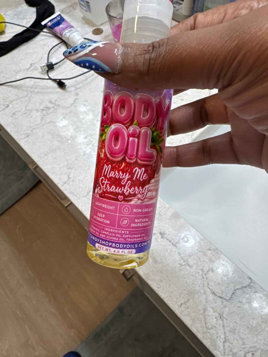 Customer photo review of Marry Me Strawberry Body Oil