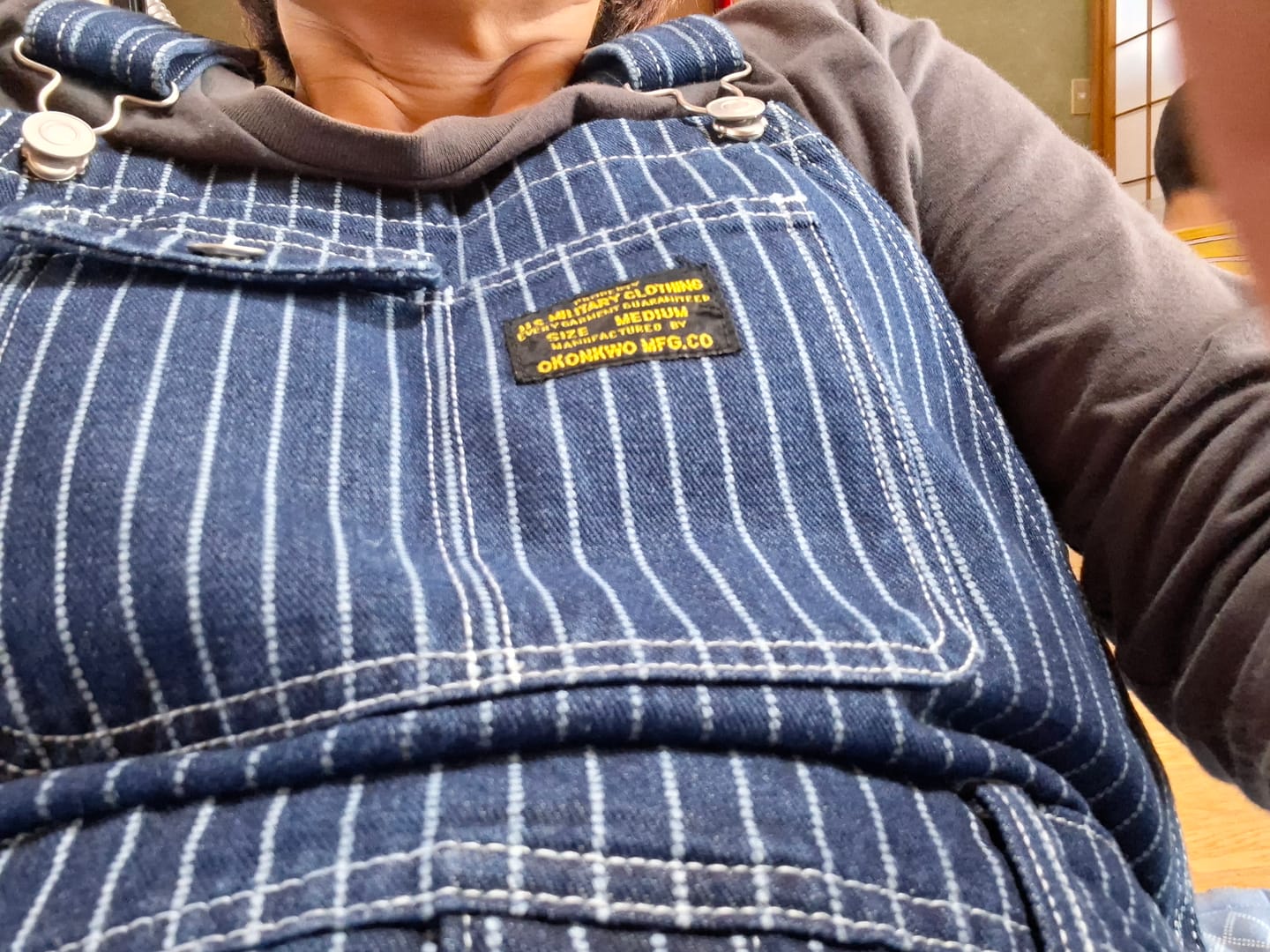 Customer photo review of ウォバッシュストライプデニムオーバーオール
