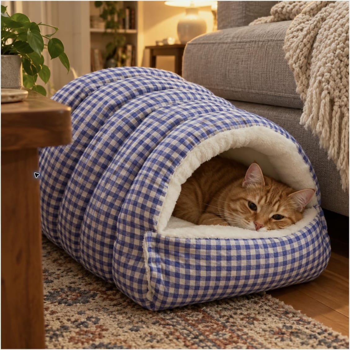 Customer photo review of Cozy Cave Pet Bed for Security & Warmth