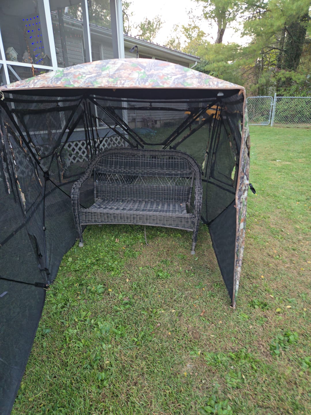 Customer photo review of Vis360 See Through Silent 4 Full Panels Deer Hunting Blind