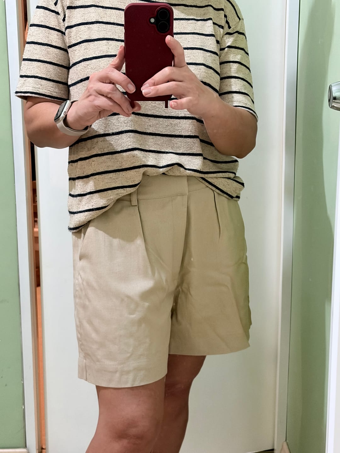 Customer photo review of Shorts Angico Bege Claro + Forro