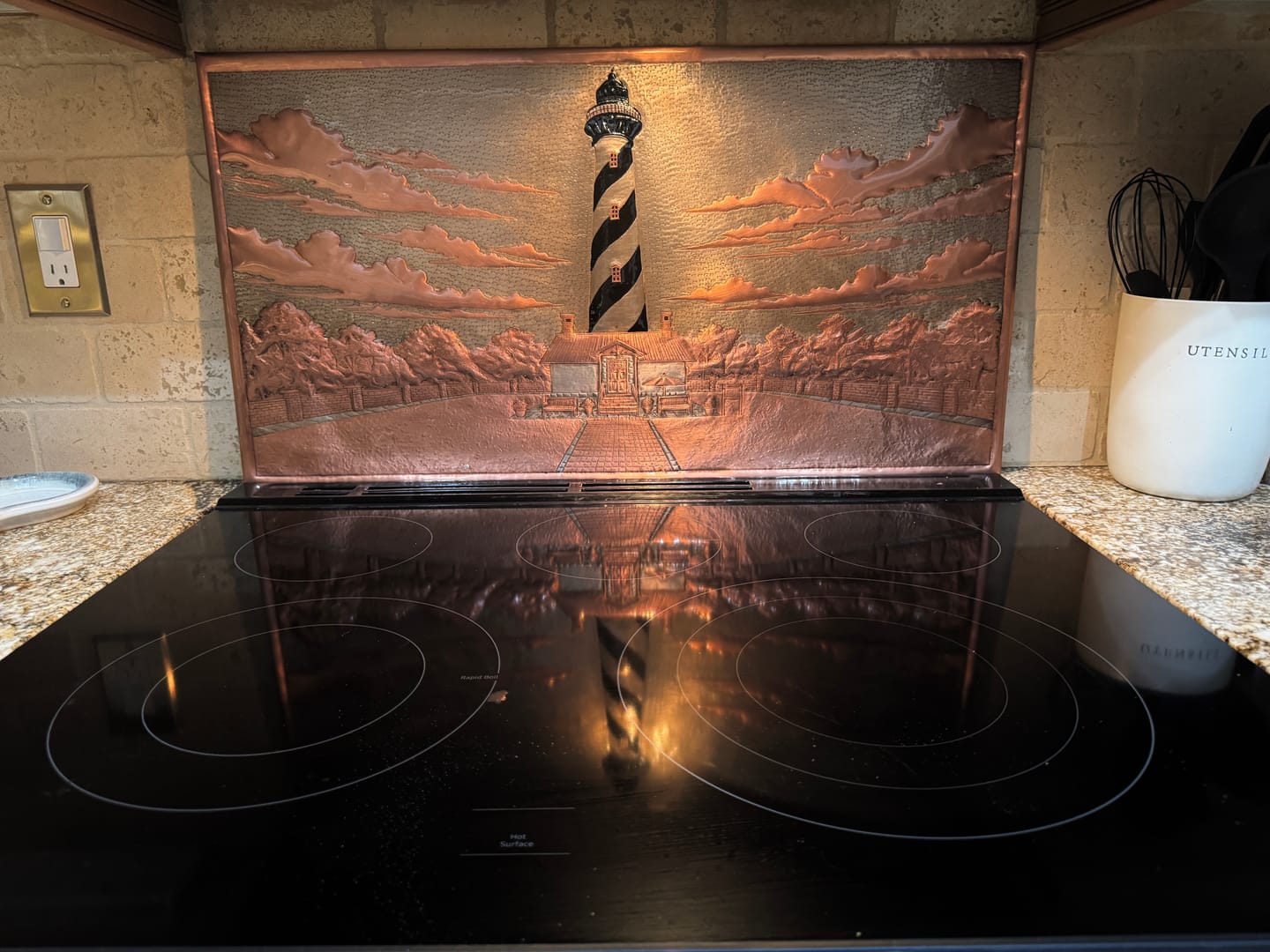 Customer photo review of Copper Stove Backsplash
